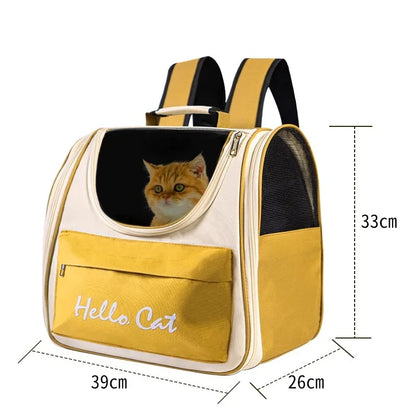 Cat Bag Outing Travel Pet Backpack Cabin Cat Schoolbag Shoulder Cage Multifunctional Bag Car Folding Soothing Anti-scratch