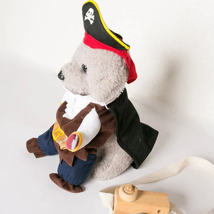 Funny Pet Clothes Pirate Dog Cat Costume Suit Corsair Dressing up Party Apparel Clothing for Cat Dog Plus Hat Pet Dog Costume