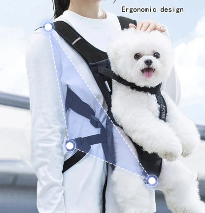Pet Dogs Carrier Backpack Cat Carrier Portable Outdoor Dog Cat Carrier Chest Strap Outdoor Adjustable Hands Free Dog Backpack