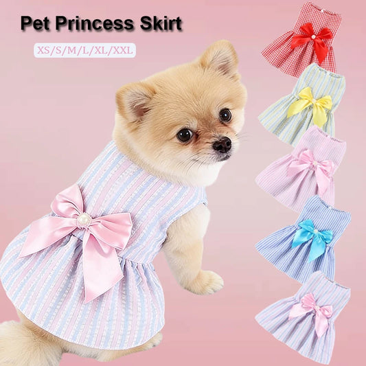 1pc Pet Supplies Small Dog Flower Princess Dress Kitty Teddy New Pet Clothes Cute Dog Skirt Summer Thin Pet Accessories