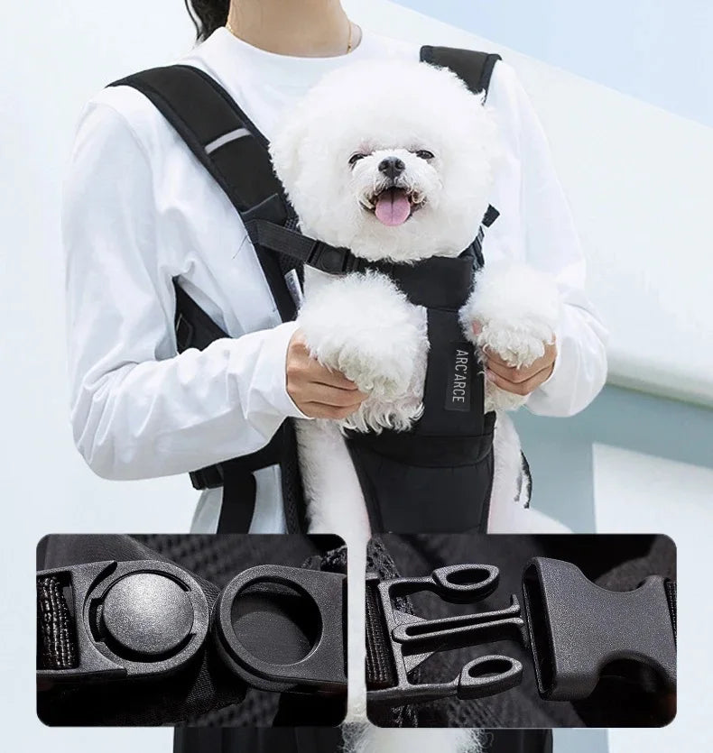 Pet Dogs Carrier Backpack Cat Carrier Portable Outdoor Dog Cat Carrier Chest Strap Outdoor Adjustable Hands Free Dog Backpack
