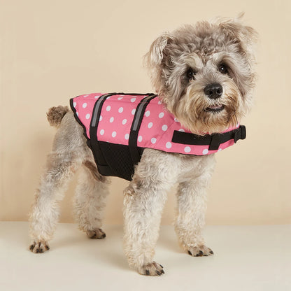 Dog Life Jacket Reflective Enhanced Buoyancy Life-saving Handle Adjustable Puppy Life Vest for Pets Swimming Summer Life Jacket