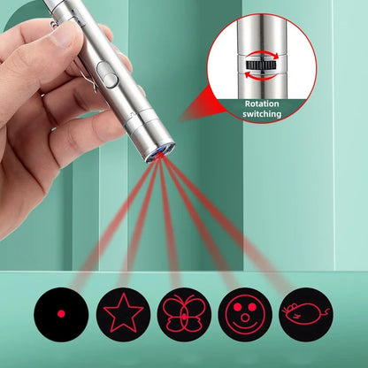 Multifunctional Upgraded USB Rechargeable Infrared Cat Toy, Laser Projection Interactive Cat Stick, Pet Toy Supplies