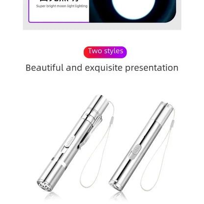 Multifunctional Upgraded USB Rechargeable Infrared Cat Toy, Laser Projection Interactive Cat Stick, Pet Toy Supplies