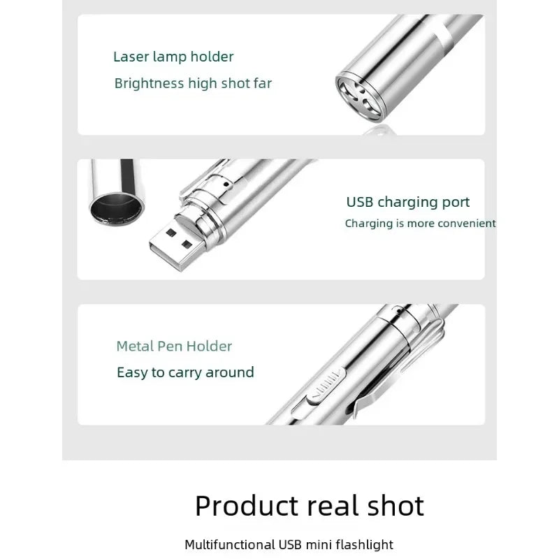 Multifunctional Upgraded USB Rechargeable Infrared Cat Toy, Laser Projection Interactive Cat Stick, Pet Toy Supplies