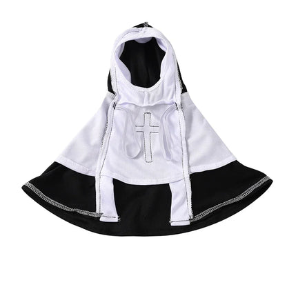 Halloween Cats Nun Costume Jesus Cross Print Kitty Clothes for Small Dogs Funny Cute Dress Up Party Pet Overalls Cat Accessories
