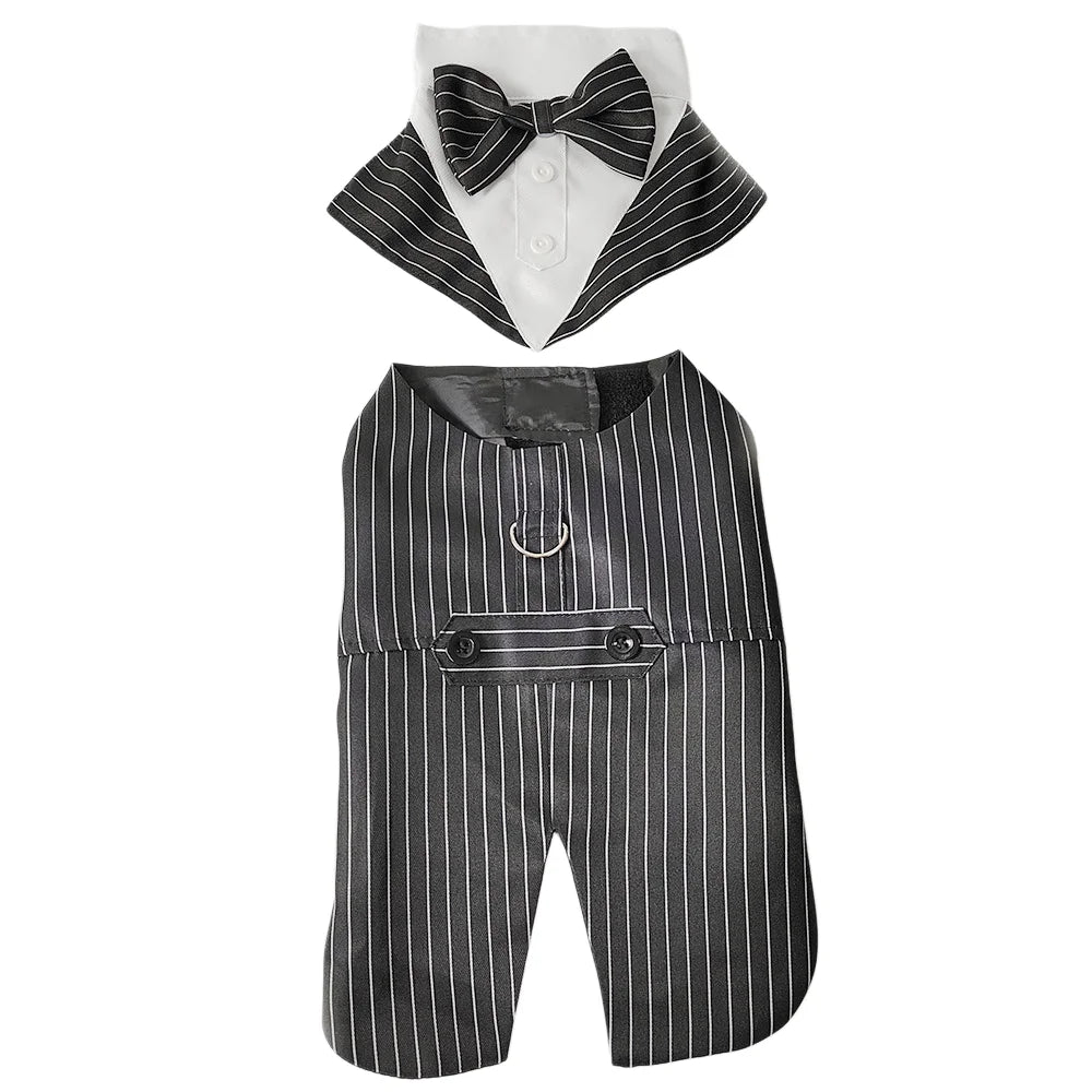 Four Seasons Dog Business Suit Vest Set Cool Funny Close-fitting Dog Tuxedo Jacket Breathable Cool Pet Clothes For Pet S To 2XL