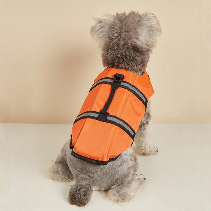 Dog Life Jacket Reflective Enhanced Buoyancy Life-saving Handle Adjustable Puppy Life Vest for Pets Swimming Summer Life Jacket