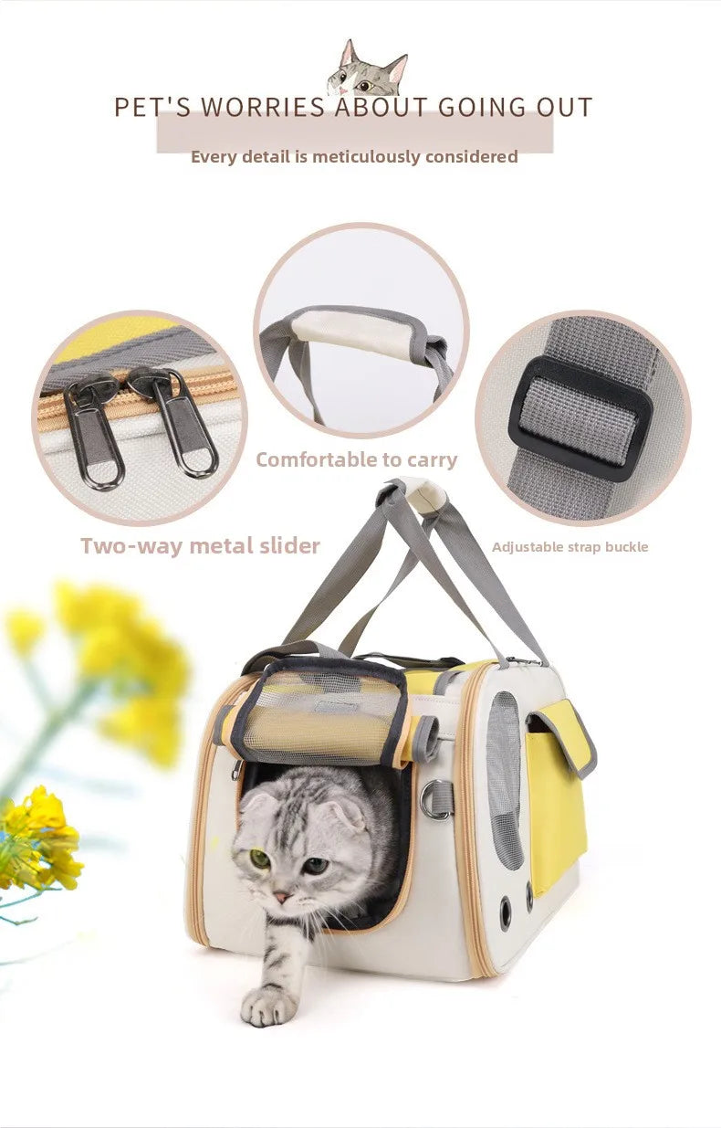 1Pcs Portable Pet Carrier Cat Bag For Cats And Dogs Ideal For Travel And Outdoor Activities Suitable For Cats And Small Dogs