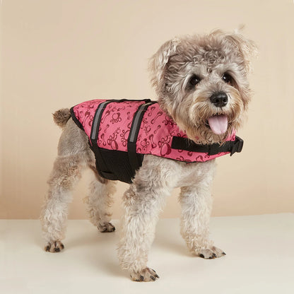 Dog Life Jacket Reflective Enhanced Buoyancy Life-saving Handle Adjustable Puppy Life Vest for Pets Swimming Summer Life Jacket