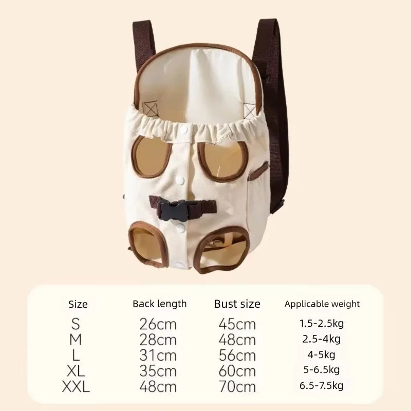 Pet Dogs Carrier Backpack Cat Carrier Portable Outdoor Dog Cat Carrier Chest Strap Outdoor Adjustable Hands Free Dog Backpack