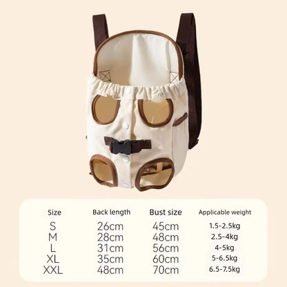 Pet Dogs Carrier Backpack Cat Carrier Portable Outdoor Dog Cat Carrier Chest Strap Outdoor Adjustable Hands Free Dog Backpack