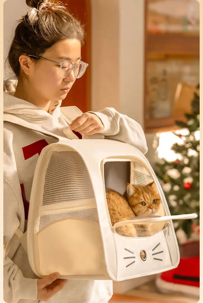 Cat Bag Outing Travel Pet Backpack Cabin Cat Schoolbag Shoulder Cage Multifunctional Bag Car Folding Soothing Anti-scratch