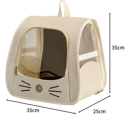 Cat Bag Outing Travel Pet Backpack Cabin Cat Schoolbag Shoulder Cage Multifunctional Bag Car Folding Soothing Anti-scratch