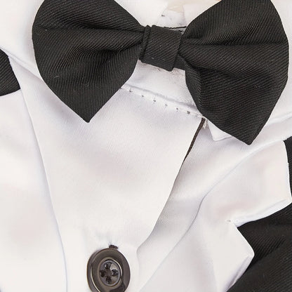 Pet Shirt Small Dog Clothes Wedding Formal Suit With Bow Tie Costume