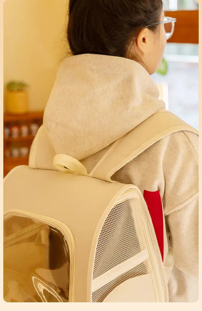 Cat Bag Outing Travel Pet Backpack Cabin Cat Schoolbag Shoulder Cage Multifunctional Bag Car Folding Soothing Anti-scratch