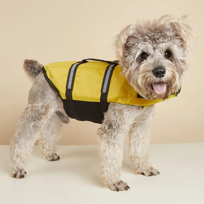 Dog Life Jacket Reflective Enhanced Buoyancy Life-saving Handle Adjustable Puppy Life Vest for Pets Swimming Summer Life Jacket