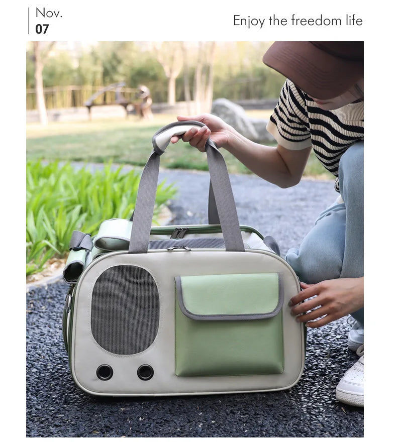 1Pcs Portable Pet Carrier Cat Bag For Cats And Dogs Ideal For Travel And Outdoor Activities Suitable For Cats And Small Dogs