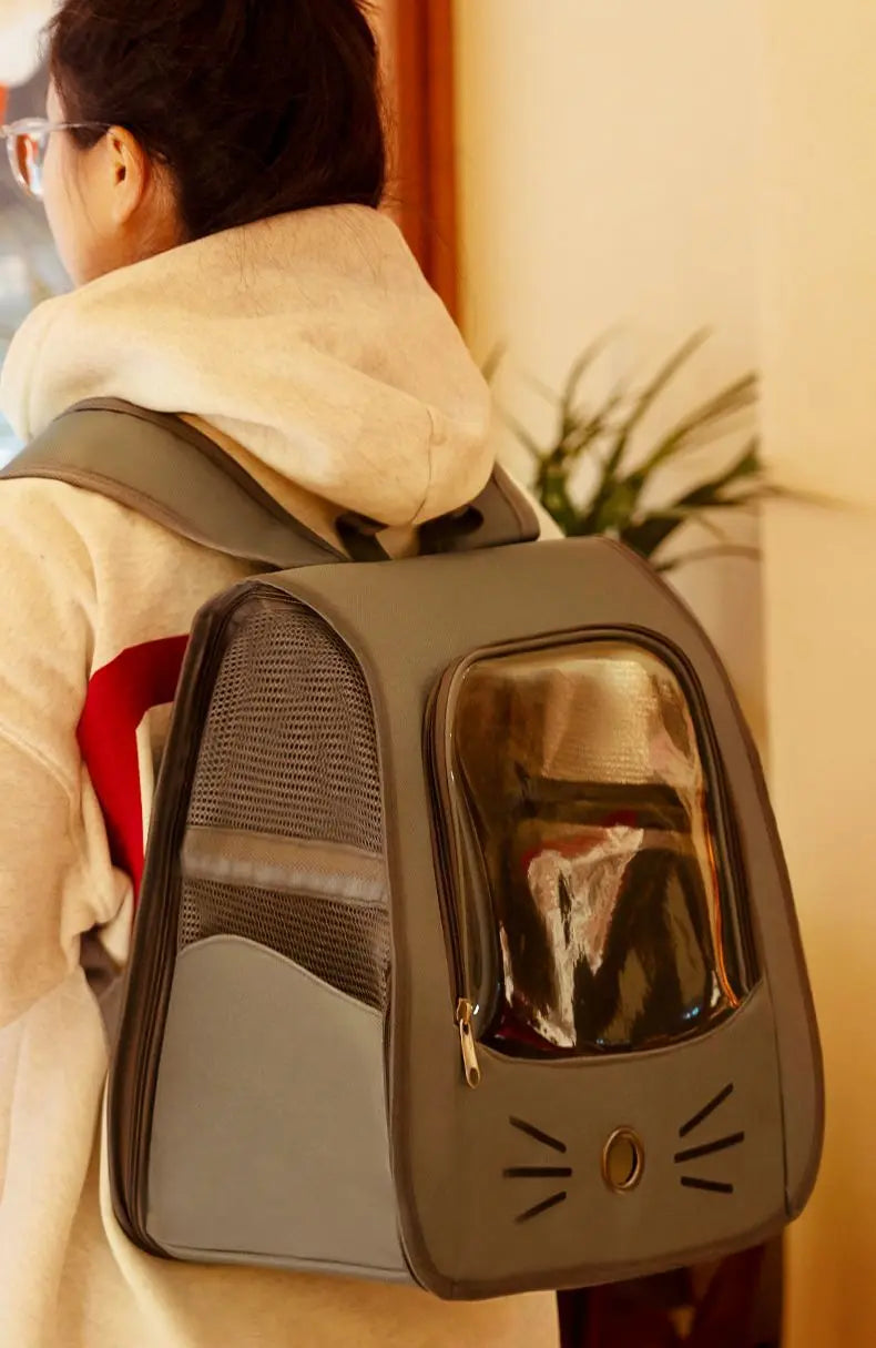 Cat Bag Outing Travel Pet Backpack Cabin Cat Schoolbag Shoulder Cage Multifunctional Bag Car Folding Soothing Anti-scratch