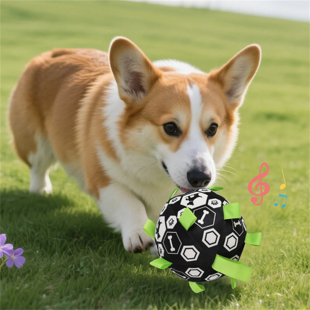 New Pet Bell Sound Toy Ball Dog Outdoor Interactive Training Play Football