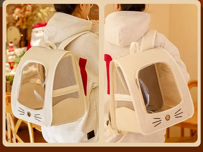 Cat Bag Outing Travel Pet Backpack Cabin Cat Schoolbag Shoulder Cage Multifunctional Bag Car Folding Soothing Anti-scratch