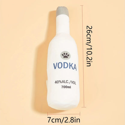 1pc Wine Bottle Design Pet Grinding Teeth Plush Toy, Durable Chew Toy For Dog Interactive Supply