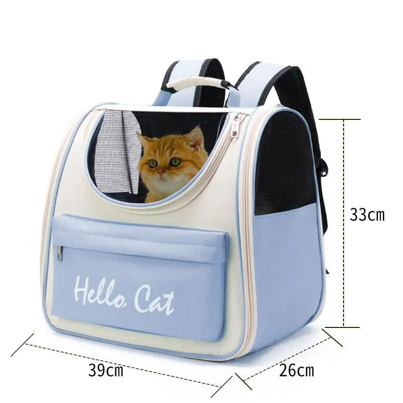 Cat Bag Outing Travel Pet Backpack Cabin Cat Schoolbag Shoulder Cage Multifunctional Bag Car Folding Soothing Anti-scratch