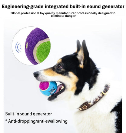 Pet Dog Squeaky Tennis Ball Interactive Dog Toys High Bounce Sound Rubber Ball  for Dogs Training Outdoor Play Ball Puppy Gift