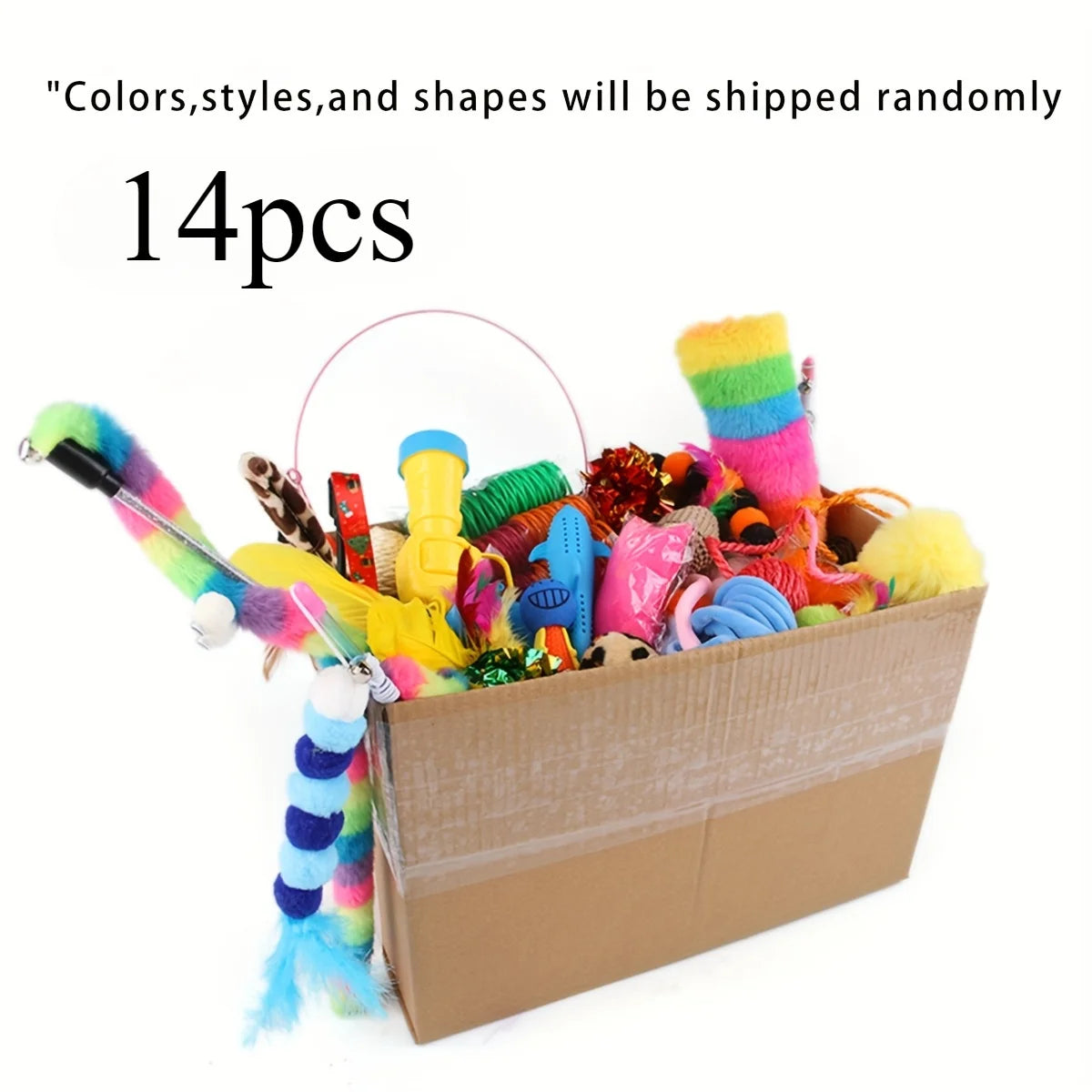 56pcs/28pcs/14pcs Pet Kitten Toys Variety Cat Toy Combination Set Cat Toy Funny Cat Stick Sisal Mouse Bell Ball Cat Supplies