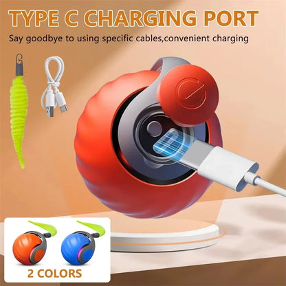 Cats Interactive Ball Toys Automatic Rolling Ball with Faux Tail USB Rechargeable SmartElectric Pet Toy for Teaser and Training