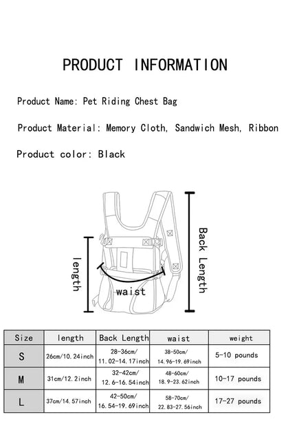 Pet Dogs Carrier Backpack Cat Carrier Portable Outdoor Dog Cat Carrier Chest Strap Outdoor Adjustable Hands Free Dog Backpack